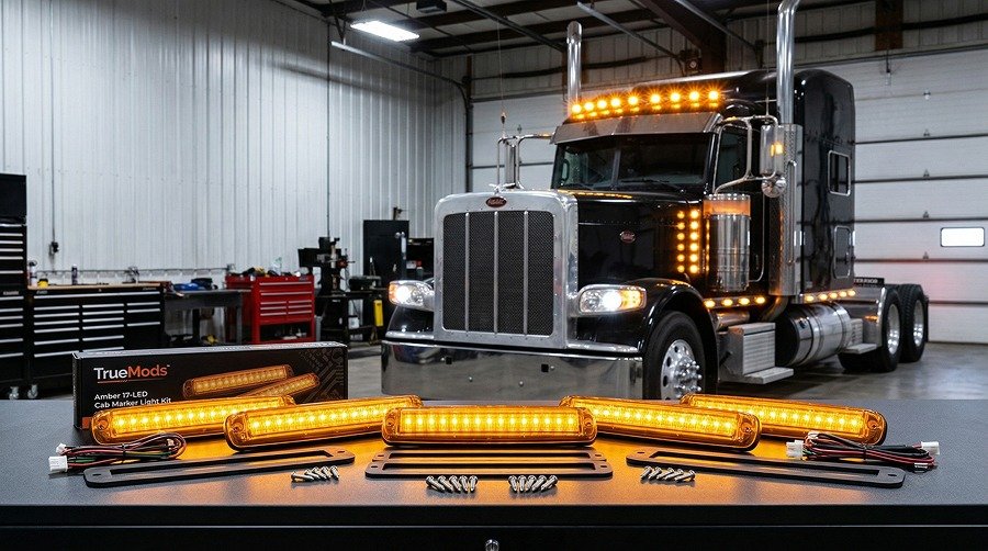 TrueMods Amber 17-LED Cab Marker Light Kit